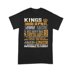 Birthday Gifts Kings Are Born In April Birthday Shirt - Scotstee Shop