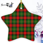 Blackstock Tartan Ornament Star Ornament, Christmas Star Decorations, ceramic ornament, Plaid Star Ceramic Ornament, Christmas Ornament Decorations Gift