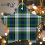 Blackwatch Dress Modern Tartan Ornament Star Ornament, Christmas Star Decorations, ceramic ornament, Plaid Star Ceramic Ornament, Christmas Ornament Decorations Gift