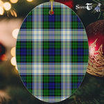 Blackwatch Dress Modern Tartan Oval Ornaments, Christmas Tree Ornament, Plaid Christmas Ornaments, Ceramic Oval Christmas Tree Decoration, Tartan Oval Ornaments, Christmas Tree Ornament, Plaid Christmas Ornaments, Ceramic Oval Christmas Tree Decoration