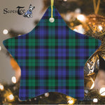 Blackwatch Modern Tartan Ornament Star Ornament, Christmas Star Decorations, ceramic ornament, Plaid Star Ceramic Ornament, Christmas Ornament Decorations Gift