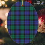 Blackwatch Modern Tartan Oval Ornaments, Christmas Tree Ornament, Plaid Christmas Ornaments, Ceramic Oval Christmas Tree Decoration, Tartan Oval Ornaments, Christmas Tree Ornament, Plaid Christmas Ornaments, Ceramic Oval Christmas Tree Decoration