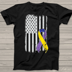 Scotstee Shop - Bladder Cancer Awareness Ribbon Distressed American Flag 4th Of July Shirt Nurse 4th of July Shirt