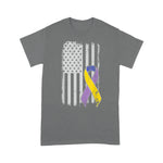 Scotstee Shop - Bladder Cancer Awareness Ribbon Distressed American Flag 4th Of July Shirt Nurse 4th of July Shirt