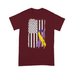 Scotstee Shop - Bladder Cancer Awareness Ribbon Distressed American Flag 4th Of July Shirt Nurse 4th of July Shirt