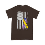 Scotstee Shop - Bladder Cancer Awareness Ribbon Distressed American Flag 4th Of July Shirt Nurse 4th of July Shirt
