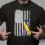 Scotstee Shop - Bladder Cancer Awareness Ribbon Distressed American Flag 4th Of July Shirt Nurse 4th of July Shirt