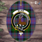 Blair Scottish Clan Plaid Ornament Gift. Christmas Tree Ornament Blair Clan Tartan Ornament,  ceramic ornament, personalized christmas ornaments, christmas tree ornaments, christmas door decorations, Plaid Ornament, Tartan Ceramic Ornament