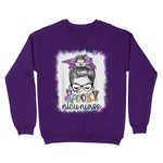 Bleached One Spooky Nicu Nurse Messy Bun Boo Nurse Halloween Womens Halloween Sweatshirts, Halloween Sweatshirt Plus Size - Scotstee Shop