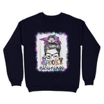 Bleached One Spooky Nicu Nurse Messy Bun Boo Nurse Halloween Womens Halloween Sweatshirts, Halloween Sweatshirt Plus Size - Scotstee Shop