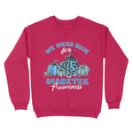 Blue Pumpkins Sunflower We Wear Blue For Diabetes Awareness Breast Cancer Awareness Sweatshirt - Scotstee Shop