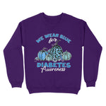 Blue Pumpkins Sunflower We Wear Blue For Diabetes Awareness Breast Cancer Awareness Sweatshirt - Scotstee Shop