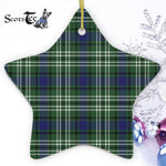 Blyth Tweeside District Tartan Ornament Star Ornament, Christmas Star Decorations, ceramic ornament, Plaid Star Ceramic Ornament, Christmas Ornament Decorations Gift
