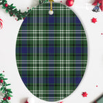 Blyth Tweeside District Tartan Oval Ornaments, Christmas Tree Ornament, Plaid Christmas Ornaments, Ceramic Oval Christmas Tree Decoration, Tartan Oval Ornaments, Christmas Tree Ornament, Plaid Christmas Ornaments, Ceramic Oval Christmas Tree Decoration