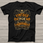 Born In 1930 Vintage 91st Birthday Gift Party 91 Years Old Birthday Shirt - Scotstee Shop
