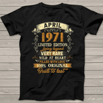 Born In April 1971 Vintage 50th Birthday Party 50 Years Old Birthday Shirt For 50th Birthday Shirt mens vintage 1971 t shirt - Scotstee Shop