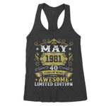 Born In May 1981 Shirt 40th Birthday 40 Years Old Women's Tank Top - Scotstee Shop