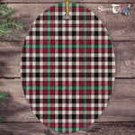 Borthwick Ancient Tartan Oval Ornaments, Christmas Tree Ornament, Plaid Christmas Ornaments, Ceramic Oval Christmas Tree Decoration, Tartan Oval Ornaments, Christmas Tree Ornament, Plaid Christmas Ornaments, Ceramic Oval Christmas Tree Decoration