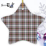 Borthwick Tartan Ornament Star Ornament, Christmas Star Decorations, ceramic ornament, Plaid Star Ceramic Ornament, Christmas Ornament Decorations Gift