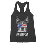 Boston Terrier 4th Of July Merica Men Women USA Flag Women's Tank Top - Scotstee Shop