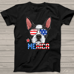 Scotstee Shop - Boston Terrier Merica 4th of July Men Boys Dog Puppy 4th Of July Shirt