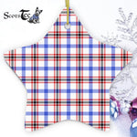 Boswell Modern Tartan Ornament Star Ornament, Christmas Star Decorations, ceramic ornament, Plaid Star Ceramic Ornament, Christmas Ornament Decorations Gift