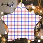 Boswell Modern Tartan Ornament Star Ornament, Christmas Star Decorations, ceramic ornament, Plaid Star Ceramic Ornament, Christmas Ornament Decorations Gift