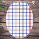 Boswell Modern Tartan Oval Ornaments, Christmas Tree Ornament, Plaid Christmas Ornaments, Ceramic Oval Christmas Tree Decoration, Tartan Oval Ornaments, Christmas Tree Ornament, Plaid Christmas Ornaments, Ceramic Oval Christmas Tree Decoration