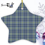 Boswell Tartan Ornament Star Ornament, Christmas Star Decorations, ceramic ornament, Plaid Star Ceramic Ornament, Christmas Ornament Decorations Gift