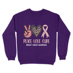 Breast Cancer Peace Love Cure In October We Wear Pink Ribbon Breast Cancer Awareness Sweatshirt - Scotstee Shop