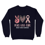 Breast Cancer Peace Love Cure In October We Wear Pink Ribbon Breast Cancer Awareness Sweatshirt - Scotstee Shop