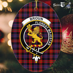 Broun Scottish Clan Plaid Ornament Gift. Christmas Tree Ornament Broun Clan Tartan Ornament,  ceramic ornament, personalized christmas ornaments, christmas tree ornaments, christmas door decorations, Plaid Ornament, Tartan Ceramic Ornament