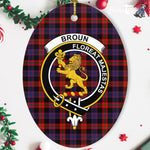 Broun Scottish Clan Plaid Ornament Gift. Christmas Tree Ornament Broun Clan Tartan Ornament,  ceramic ornament, personalized christmas ornaments, christmas tree ornaments, christmas door decorations, Plaid Ornament, Tartan Ceramic Ornament