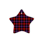Brown Modern Tartan Ornament Star Ornament, Christmas Star Decorations, ceramic ornament, Plaid Star Ceramic Ornament, Christmas Ornament Decorations Gift