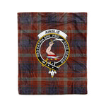 Brown Plaid Blankets Plaid Blanket Ainslie Ancient Clan Crest Badge Tartan Blanket - Scotstee Shop