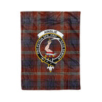 Brown Plaid Blankets Plaid Blanket Ainslie Ancient Clan Crest Badge Tartan Blanket - Scotstee Shop
