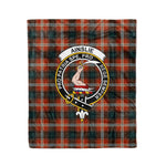 Brown Plaid Blankets Plaid Blanket Ainslie Clan Crest Badge Tartan Blanket - Scotstee Shop
