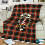 Brown Plaid Blankets Plaid Blanket Ainslie Clan Crest Badge Tartan Blanket - Scotstee Shop