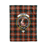 Brown Plaid Blankets Plaid Blanket Ainslie Clan Crest Badge Tartan Blanket - Scotstee Shop