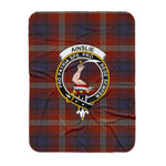 Scotstee Shop Tartan Plaid Blanket Ainslie Ancient Clan Crest Badge Scottish Tartan Plaid Sherpa Blanket