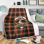Scotstee Shop Tartan Plaid Blanket Ainslie Clan Crest Badge Scottish Tartan Plaid Sherpa Blanket
