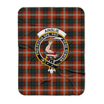 Scotstee Shop Tartan Plaid Blanket Ainslie Clan Crest Badge Scottish Tartan Plaid Sherpa Blanket