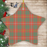 Bruce Ancient Tartan Ornament Star Ornament, Christmas Star Decorations, ceramic ornament, Plaid Star Ceramic Ornament, Christmas Ornament Decorations Gift