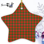 Bruce Tartan Ornament Star Ornament, Christmas Star Decorations, ceramic ornament, Plaid Star Ceramic Ornament, Christmas Ornament Decorations Gift