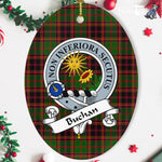 Buchan Scottish Clan Badge Plaid Ornament Gift. Christmas Tree Ornament Buchan Tartan Ornament,  ceramic ornament, personalized christmas ornaments, christmas tree ornaments, christmas door decorations, Plaid Ornament, Tartan Ceramic Ornament