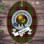 Buchan Scottish Clan Badge Plaid Ornament Gift. Christmas Tree Ornament Buchan Tartan Ornament,  ceramic ornament, personalized christmas ornaments, christmas tree ornaments, christmas door decorations, Plaid Ornament, Tartan Ceramic Ornament