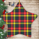 Buchanan Modern Tartan Ornament Star Ornament, Christmas Star Decorations, ceramic ornament, Plaid Star Ceramic Ornament, Christmas Ornament Decorations Gift