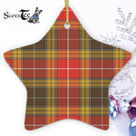 Buchanan Old Set Weathered Tartan Ornament Star Ornament, Christmas Star Decorations, ceramic ornament, Plaid Star Ceramic Ornament, Christmas Ornament Decorations Gift