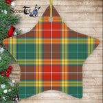 Buchanan Old Sett Tartan Ornament Star Ornament, Christmas Star Decorations, ceramic ornament, Plaid Star Ceramic Ornament, Christmas Ornament Decorations Gift