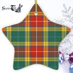 Buchanan Old Sett Tartan Ornament Star Ornament, Christmas Star Decorations, ceramic ornament, Plaid Star Ceramic Ornament, Christmas Ornament Decorations Gift